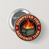 Müllcontainer-Feuerwehr-Team lustig Button (Vorne & Hinten)