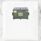 Müllcontainer Ovaler Aufkleber (Tasche)