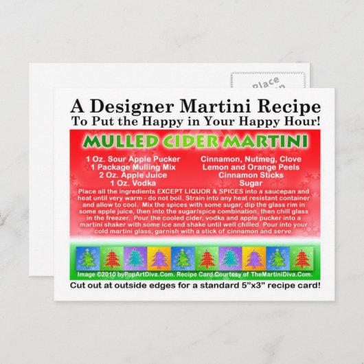 Mülled Cider Christmas Martini Rezept Postkarte (Vorne/Hinten)