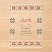 Mulled Spice Ugly Sweater Christmas Party Acryleinladungen (Vorderseite)
