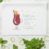 Mulled Wein Christmas Cocktail Rezept Geschirrtuch (Gefaltet)