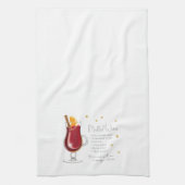 Mulled Wein Christmas Cocktail Rezept Geschirrtuch (Vertikal)