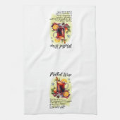 Mulled Wein Cocktail Rezept Weihnachten Urlaub Geschirrtuch (Vertikal)