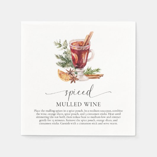 Mulled Wein Rezept Kit Weihnachten Serviette (Vorderseite)
