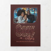 Mulled Wine Glow Cosy Vibes Retro Weihnachtsgebäck Dreifach Gefaltete Urlaubskarte (Cover)