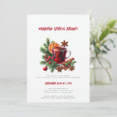 Mulled Wine Making Spirits Helles Weihnachtsfest P Einladung (Stehend Vorderseite)