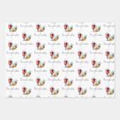 Mulled Wine Pattern Frohe Weihnachtsschrift Geschenkpapier Set (Vorderseite 3)