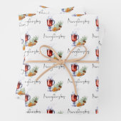 Mulled Wine Pattern Frohe Weihnachtsschrift Geschenkpapier Set (Beispiel)