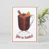Mulled Wine Welcome Open House Housewarming Party Einladung (Stehend Vorderseite)