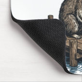 Mülleimer-Angler-Experte Waschbär Mousepad (Ecke)