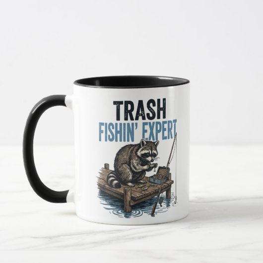 Mülleimer-Angler-Experte Waschbär Tasse (Links)