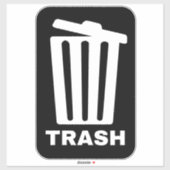 Mülleimer Aufkleber (Blatt)