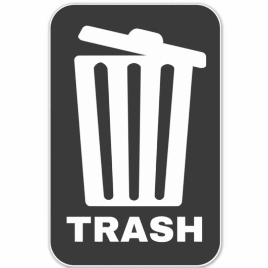 Mülleimer Aufkleber (Vorderseite)