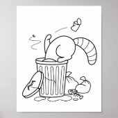 Mülleimer kann Raccoon Farbseite Poster (Vorne)