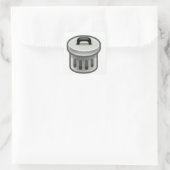 Mülleimer Quadratischer Aufkleber (Tasche)
