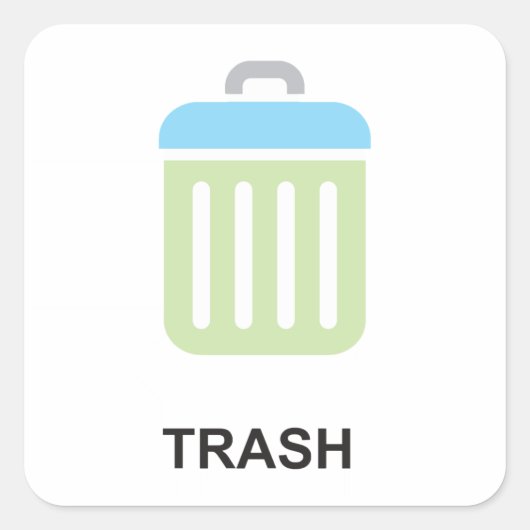 Mülleimer Quadratischer Aufkleber (Vorderseite)