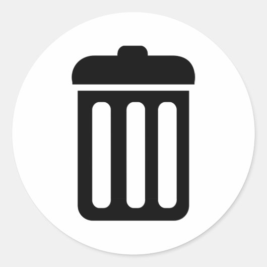 Mülleimer-Symbol Runder Aufkleber (Vorderseite)