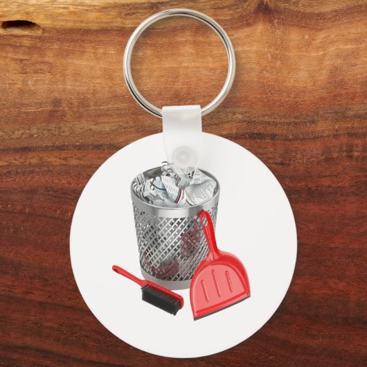 Mülleimer und Müllhalde Schlüsselanhänger (Vorderseite)
