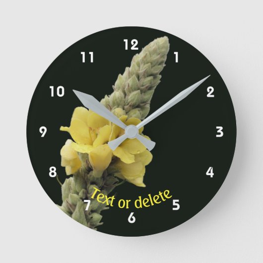 Mullein Flower Personalized Runde Wanduhr (Vorderseite)