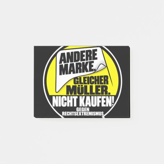 Müller nicht kaufen post-it klebezettel (Vorderseite)