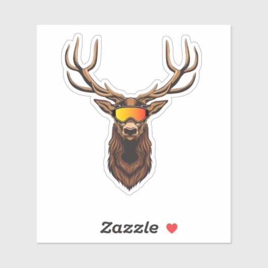 Mullet Deer, Hirschjagd Aufkleber (Blatt)