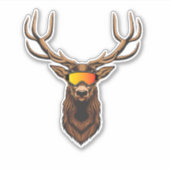 Mullet Deer, Hirschjagd Aufkleber (Vorderseite)