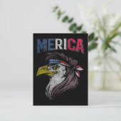 Mullet Eagle American Flag USA Redneck Bird 4. Postkarte (Stehend Vorderseite)