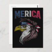 Mullet Eagle American Flag USA Redneck Bird 4. Postkarte (Vorne/Hinten)