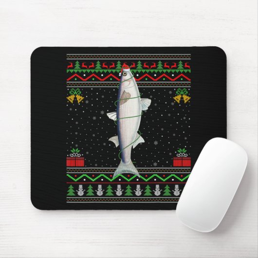 Mullet Fish Lover Matching Ugly Mullet Christmas T Mousepad (Mit Mouse)