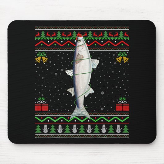 Mullet Fish Lover Matching Ugly Mullet Christmas T Mousepad (Vorne)
