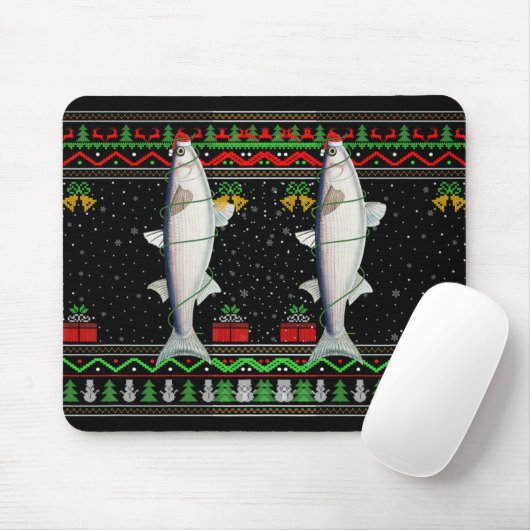 Mullet Fish Lover Matching Ugly Mullet Christmas T Mousepad (Mit Mouse)
