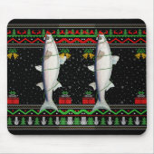 Mullet Fish Lover Matching Ugly Mullet Christmas T Mousepad (Vorne)