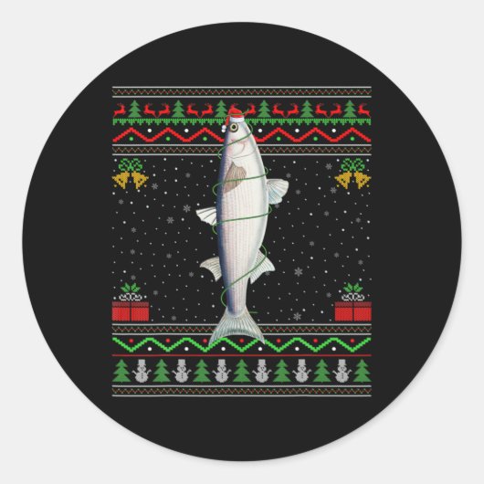 Mullet Fish Lover Matching Ugly Mullet Christmas T Runder Aufkleber (Vorderseite)
