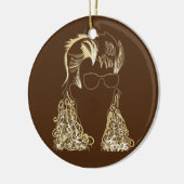 Mullet Madness Weihnachtsdekoration Personalisiert Keramik Ornament (Links)