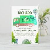 Müllfahrzeug Party Bereit zum Rollen Kindergeburts Einladung (Stehend Vorderseite)