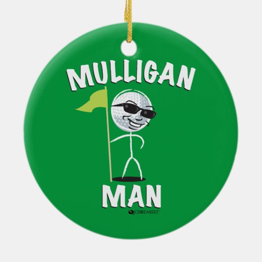 MULLIGAN-MANN-LUSTIGE GOLF-VERZIERUNG KERAMIKORNAMENT (Hinten)
