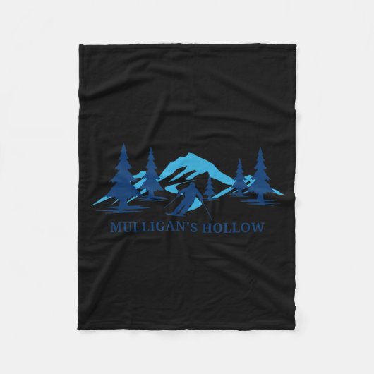 Mulligan's Hollow Michigan-Ski- Resort Skifahrer Fleecedecke (Vorderseite)