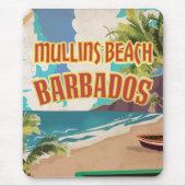 Mullins Beach Bay Barbados Reiseplakat. Mousepad (Vorne)