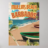 Mullins Beach Bay Barbados Reiseplakat. Poster (Vorne)