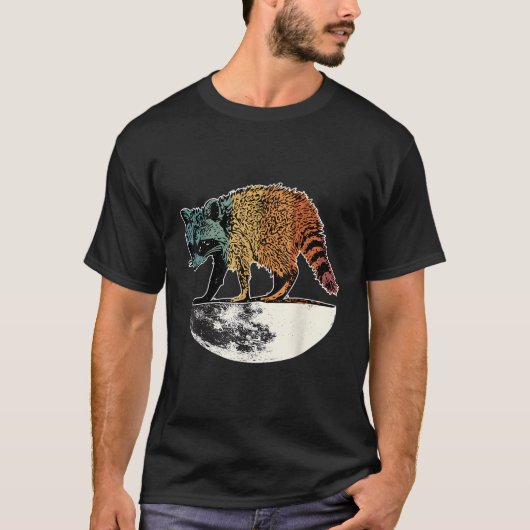 Müllpanda auf dem Halbmond-Raccoon T-Shirt (Vorderseite)