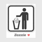 Müllschild Aufkleber (Blatt)