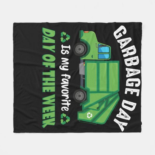 Mülltag Kinder Müllwagen Fleecedecke (Vorderseite (Horizontal))