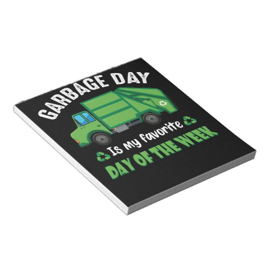 Mülltag Kinder Müllwagen Notizblock (angewinkelt)