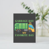 Mülltag Kinder Müllwagen Recycelnd Müll Postkarte (Stehend Vorderseite)