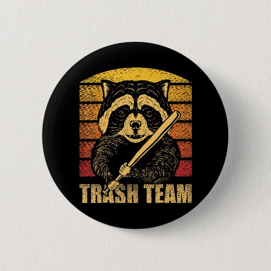 Müllteam Pandas Raccoon Animal Garbage Gang Button (Vorderseite)
