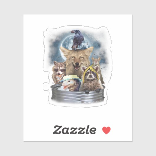 Mülltiere, die im Moon Funny Team herumhacken Aufkleber (Blatt)