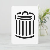 Mülltonne-Symbol Einladung (Stehend Vorderseite)