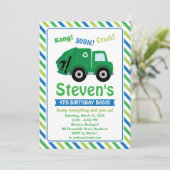 Mülltransporter Einladung / Müllwagen Einladung (Stehend Vorderseite)