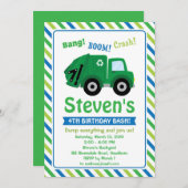 Mülltransporter Einladung / Müllwagen Einladung (Vorne/Hinten)