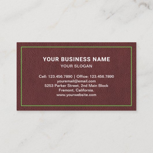 Mülltransporter für die Entfernung von Braunleder Visitenkarte (Rückseite)